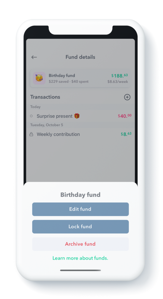 Lock and Archive Funds Screenshot